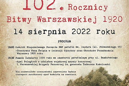 102. rocznica Bitwy Warszawskiej 1920 r.